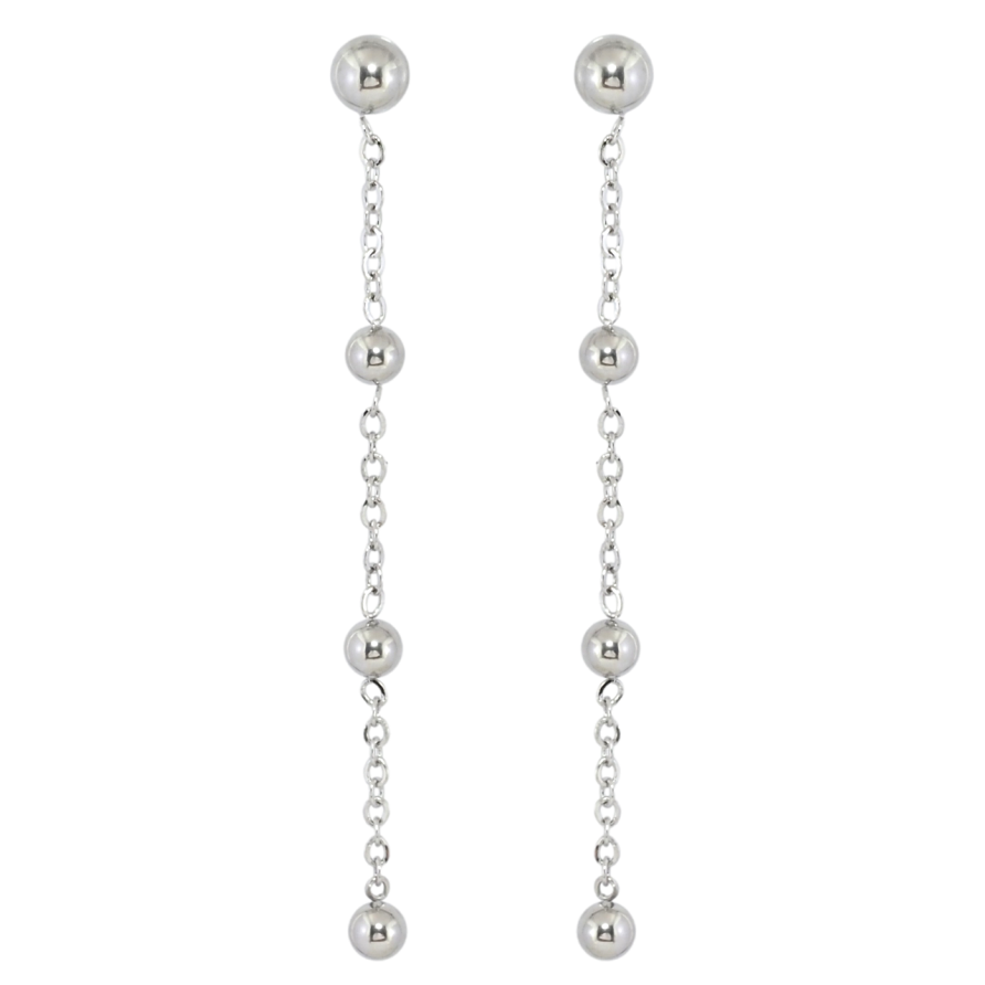 Серьги Xuping TTM Stainless Steel цвет Родий пусеты Подвески с шариками фото №1