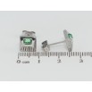Серьги Xuping TTM Stainless Steel цвет Родий пусеты Квадратные с зелеными кристаллами 8 х 8 мм фото №2