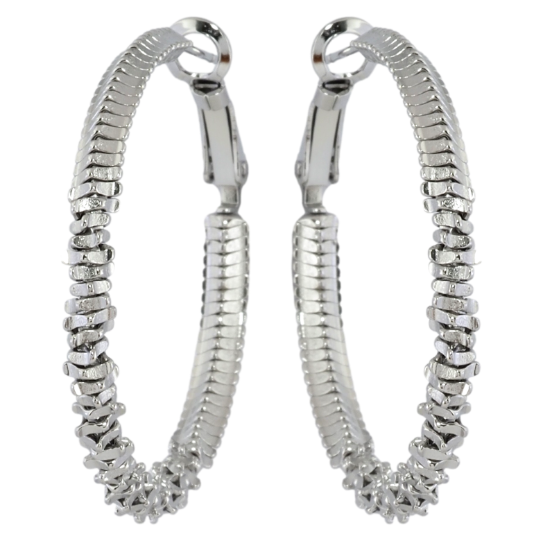 Серьги Xuping TTM Stainless Steel цвет Родий кольца (конго) Декоративные ø 4см фото №4