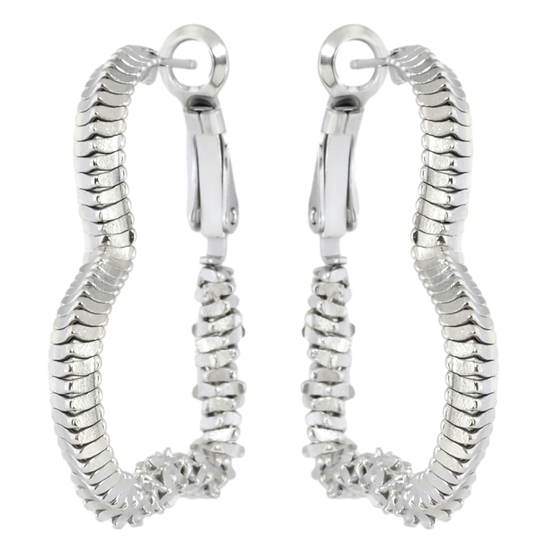 Сережки Xuping TTM Stainless Steel колір Родій італійський замок Декоративні сердечка фото №10