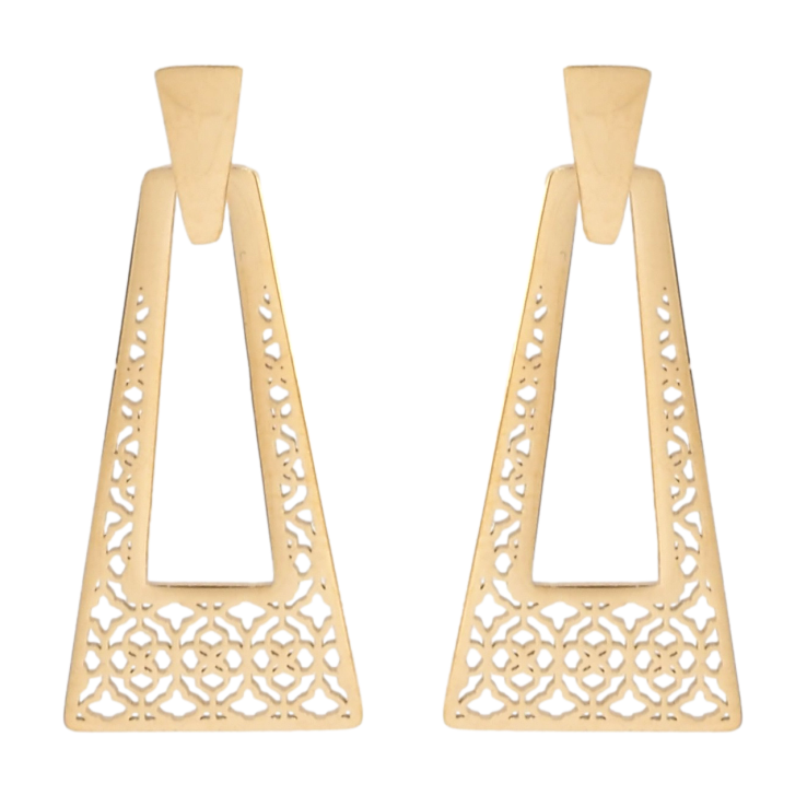 Серьги Xuping TTM Stainless Steel цвет 18K пусеты Ажурный узор фото №7