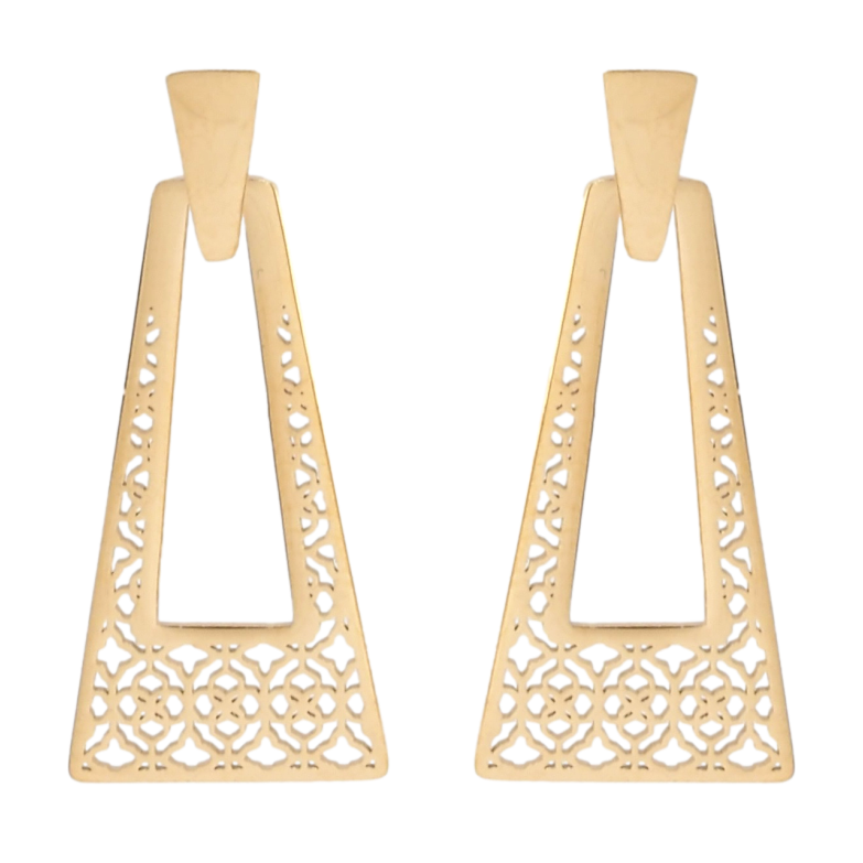 Серьги Xuping TTM Stainless Steel цвет 18K пусеты Ажурный узор фото №1