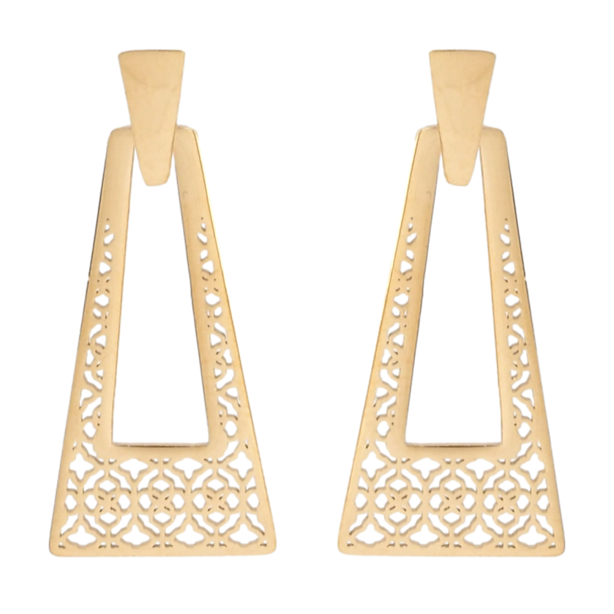 Серьги Xuping TTM Stainless Steel цвет 18K пусеты Ажурный узор фото №1