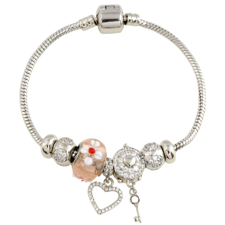 Браслет Xuping Родий Стиль Pandora Ювелирный шнур с бусинами-шармами размер 18см х 3мм фото №15