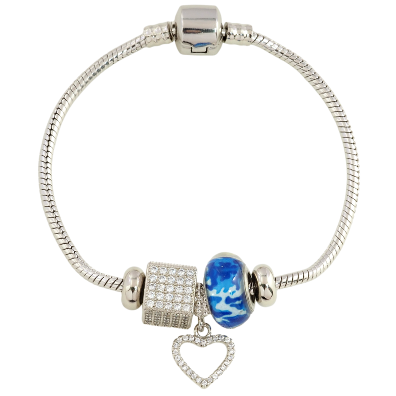 Браслет Xuping Родий Стиль Pandora Ювелирный шнур с бусинами-шармами размер 18см х 3мм фото №1