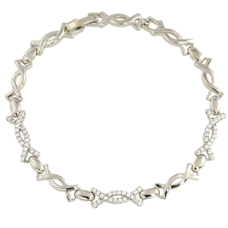 Браслет Xuping Родій Декоративний візерунок з цирконієм розмір 19см х 6мм фото №1