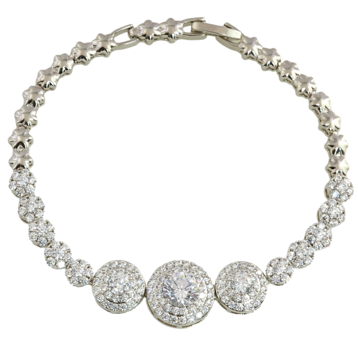 Браслет Xuping Родий Инкрустация цирконием размер 19.5см х 5мм фото №20