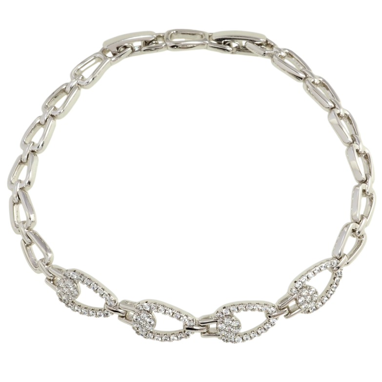 Браслет Xuping Родій Декоративний візерунок з цирконієм довжина з дод. замком 17,19см х 6мм фото №1