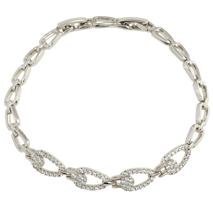 Браслет Xuping Родій Декоративний візерунок з цирконієм довжина з дод. замком 17,19см х 6мм фото №1