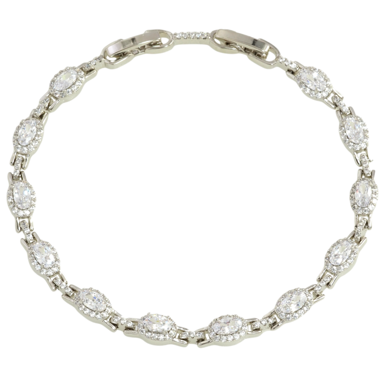 Браслет Xuping Родий Фианиты в обрамлении циркония размер с доп.замком 17,19см х 5мм фото №2