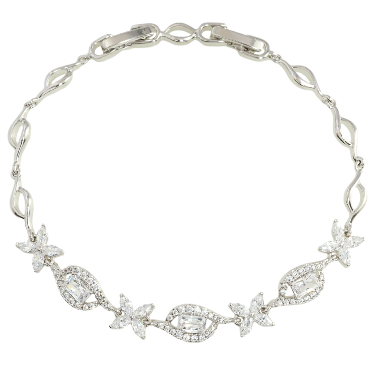 Браслет Xuping Родій Квітковий візерунок з цирконієм довжина з дод. замком 17,19см х 5мм фото №18