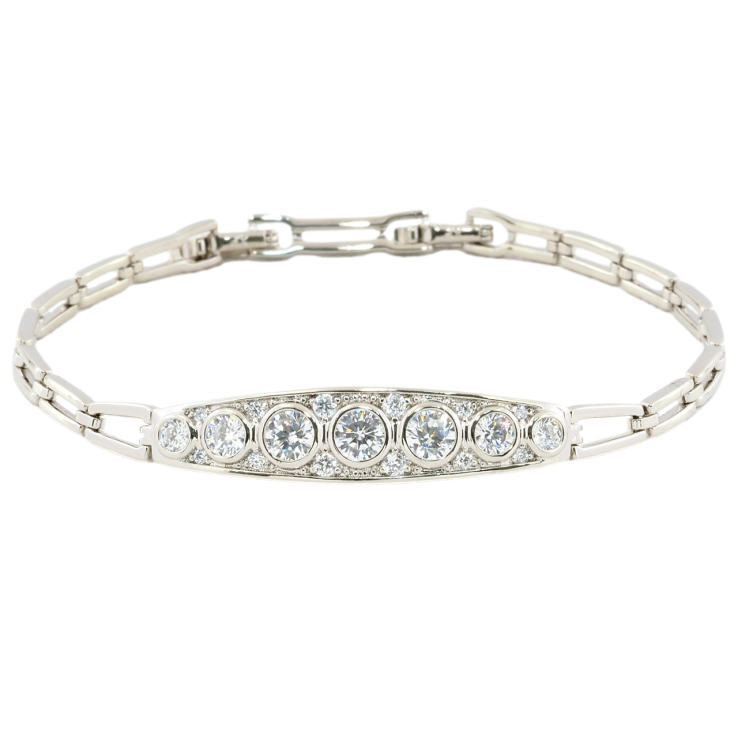 Браслет Xuping Родий Декоративная вставка с цирконием размер с доп.замком 17.5,19.5см х 4мм фото №22