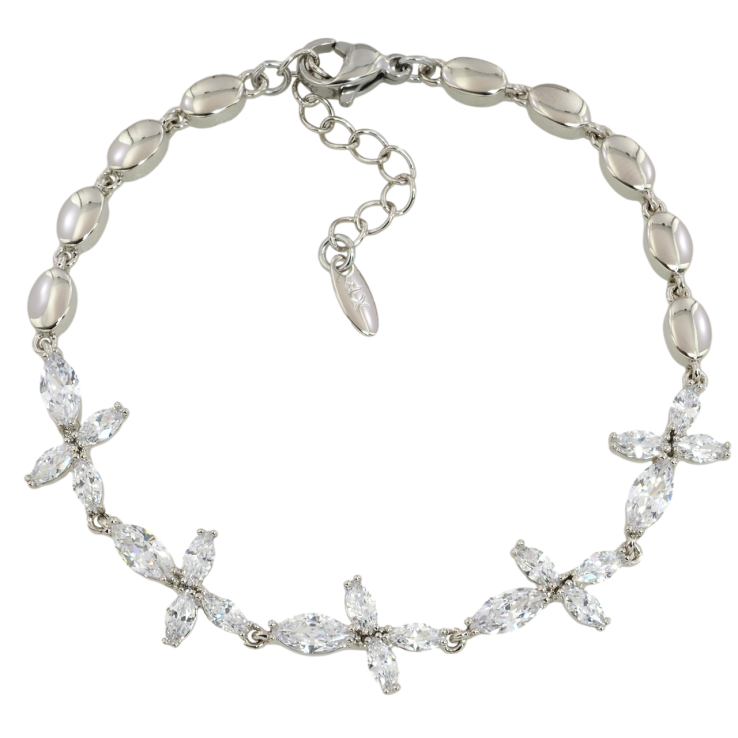 Браслет Xuping Родий Кристальные цветочки размер с доп.цепочкой 17-20см х 4мм фото №13