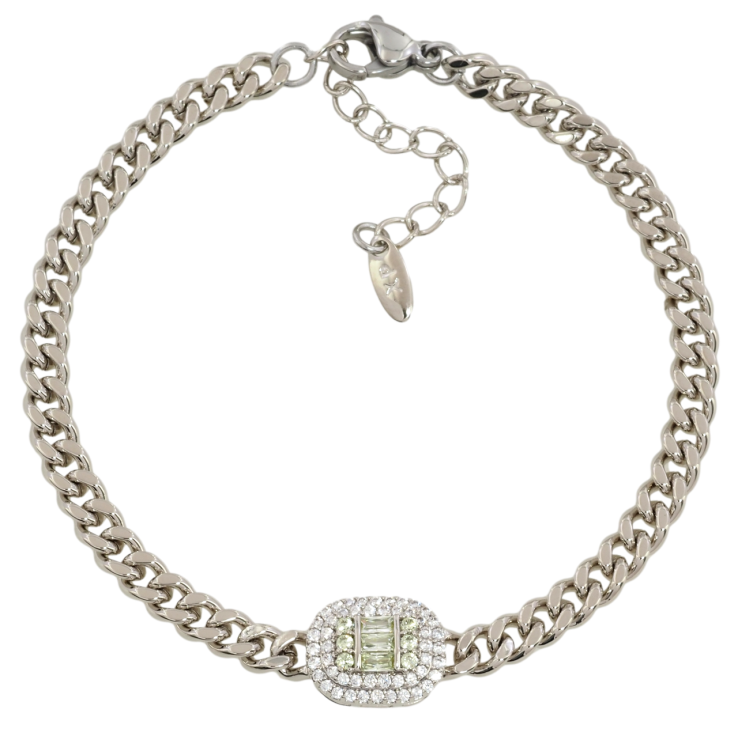 Браслет Xuping Родій Ланцюжок з кришталевою вставкою довжина з дод. ланцюжком 17-20см х 4мм фото №9