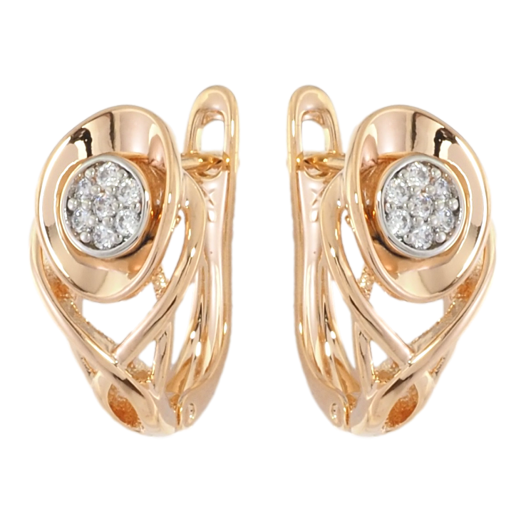 Серьги Xuping Позолота 18K + Родий английский замок Декоративный узор с цирконием фото №21