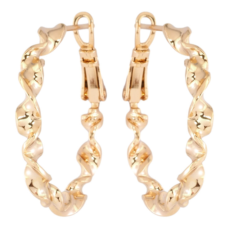 Серьги Xuping Позолота 18K кольца (конго) Декоративный узор ø 3см фото №18