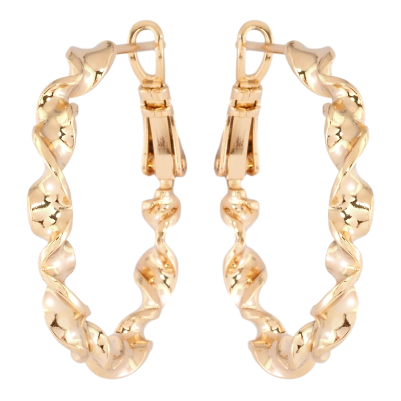 Серьги Xuping Позолота 18K кольца (конго) Декоративный узор ø 3см фото №1