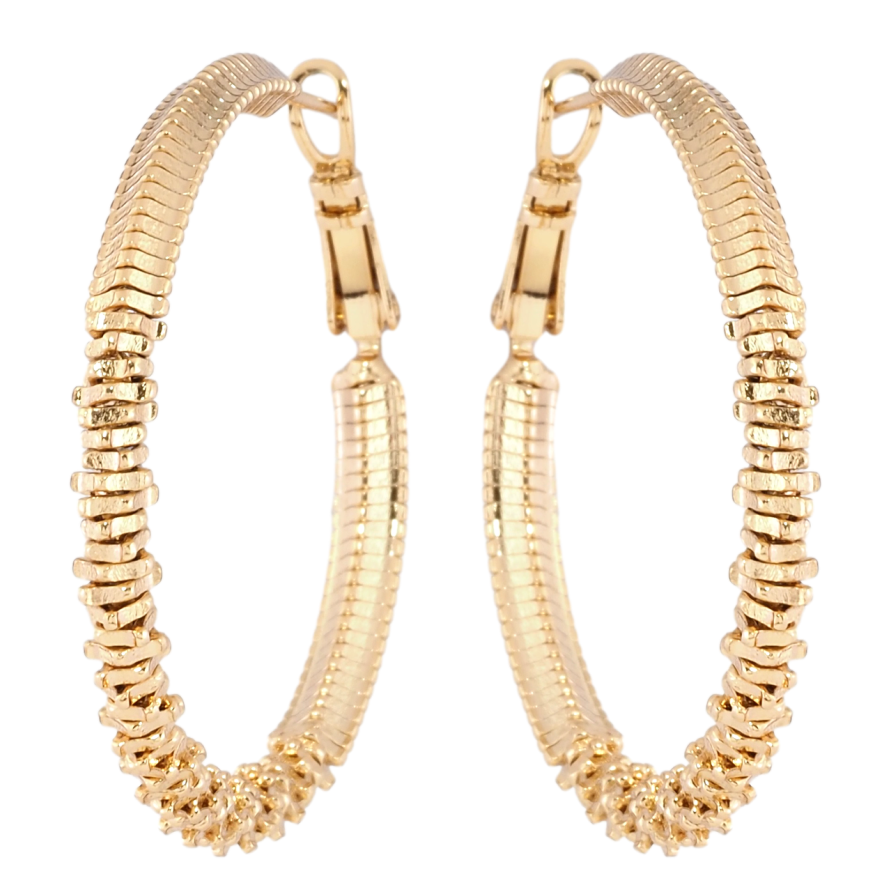 Серьги Xuping Позолота 18K кольца (конго) Декоративный узор ø 4см фото №1