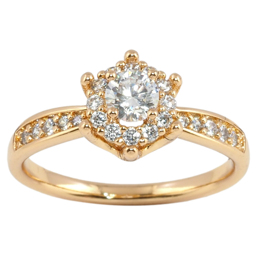 Кольцо Xuping Позолота 18K Декоративный узор с цирконием фото №1