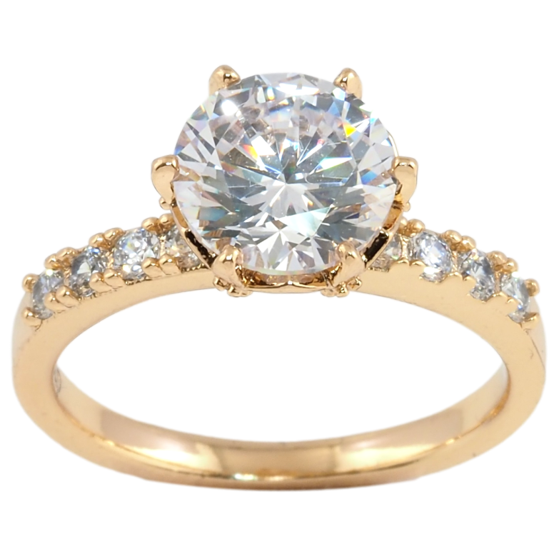 Каблучка Xuping Позолота 18K Фіаніт на доріжці цирконію фото №1