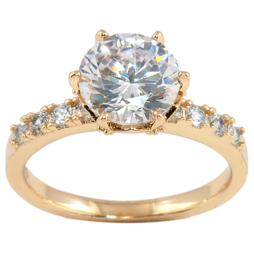 Кольцо Xuping Позолота 18K Фианит на дорожке циркония фото №1