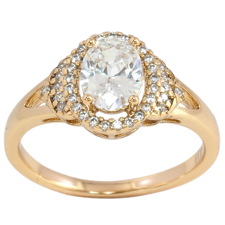 Кольцо Xuping Позолота 18K Фианит в обрамлении циркония фото №1