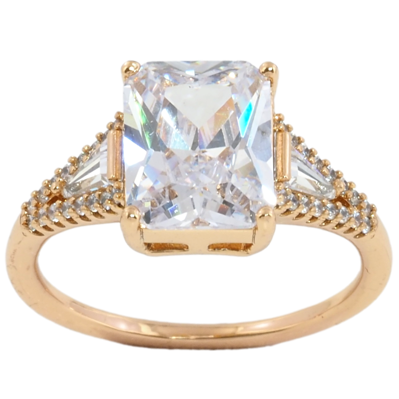 Кольцо Xuping Позолота 18K Граненный фианит фото №1