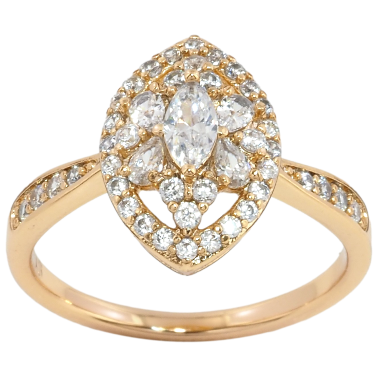 Кольцо Xuping Позолота 18K Инкрустация цирконием фото №4