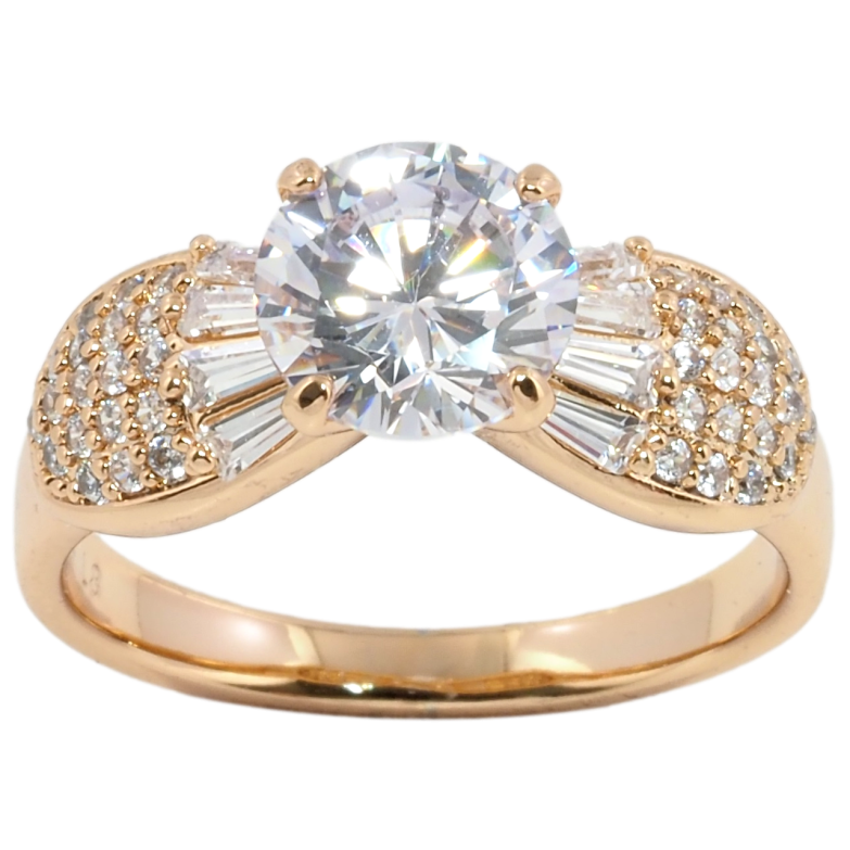 Каблучка Xuping Позолота 18K Фіаніт з пелюстками з цирконію фото №4