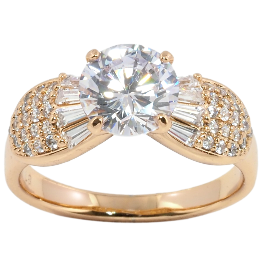 Кольцо Xuping Позолота 18K Фианит с лепестками из циркония фото №1