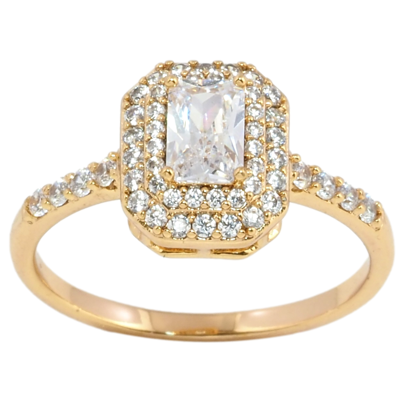 Кольцо Xuping Позолота 18K Инкрустация цирконием фото №1