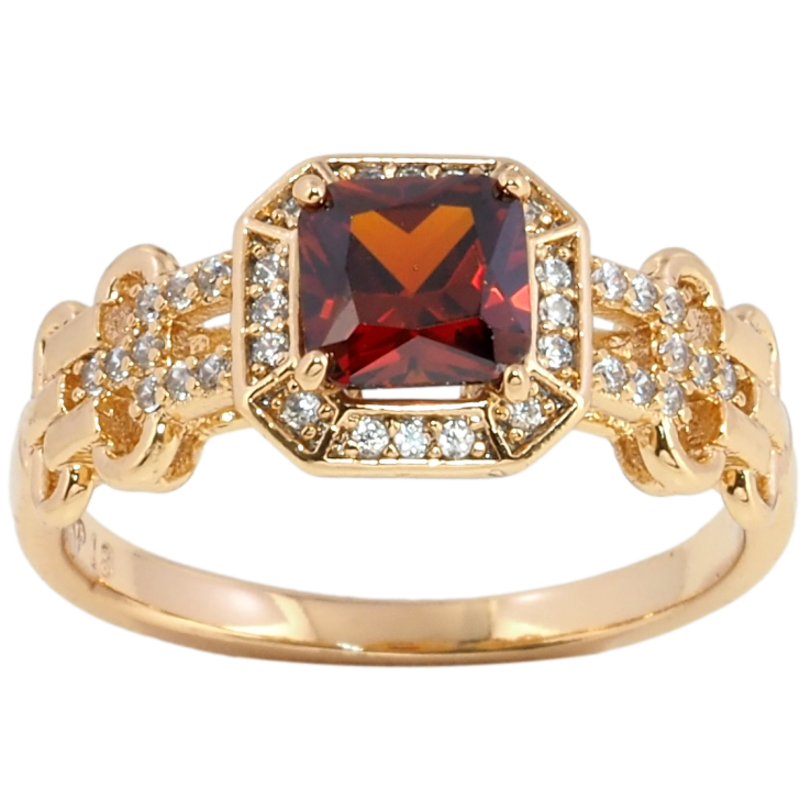 Кольцо Xuping Позолота 18K Красный фианит с инкрустацией цирконием фото №8