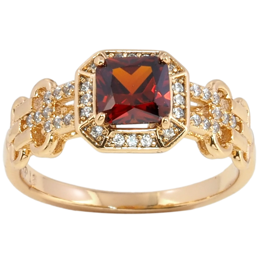 Кольцо Xuping Позолота 18K Красный фианит с инкрустацией цирконием фото №1