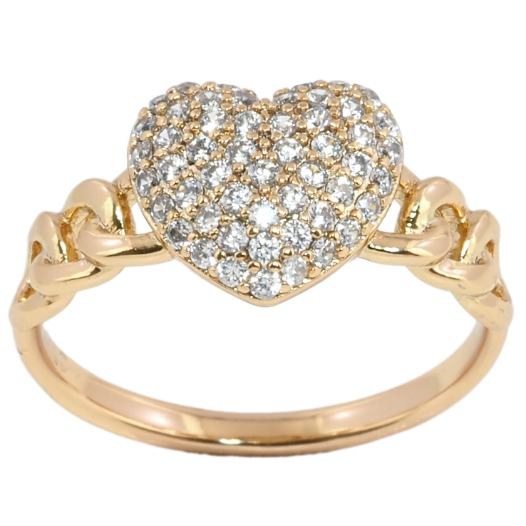 Кольцо Xuping Позолота 18K Сердце с инкрустацией цирконием фото №20