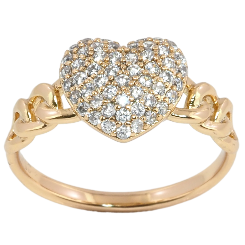 Кольцо Xuping Позолота 18K Сердце с инкрустацией цирконием фото №8