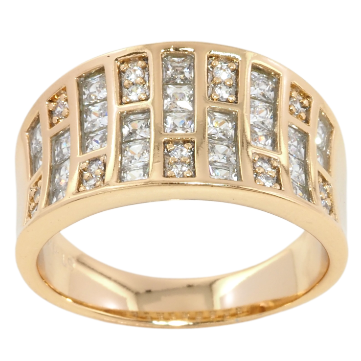 Кольцо Xuping Позолота 18K Инкрустация цирконием фото №9