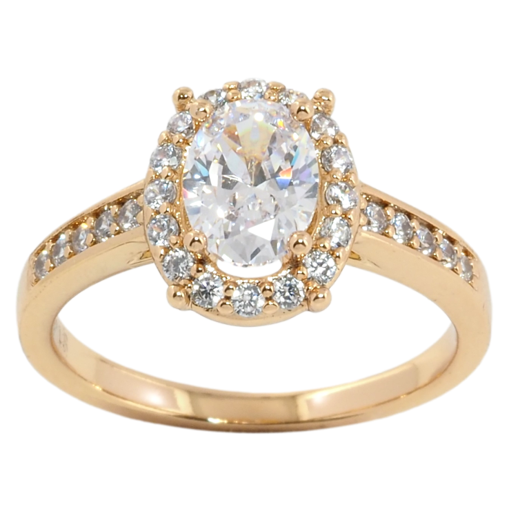 Кольцо Xuping Позолота 18K Фианит в обрамлении циркония фото №24