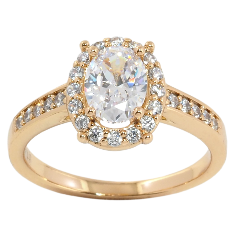 Кольцо Xuping Позолота 18K Фианит в обрамлении циркония фото №1