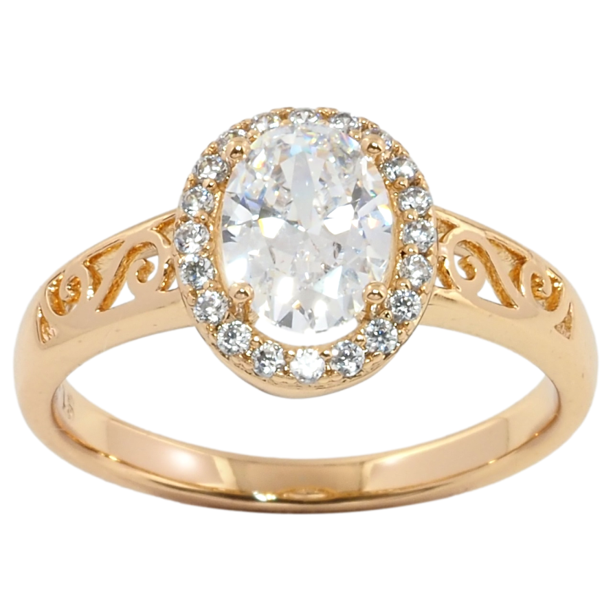 Кольцо Xuping Позолота 18K Фианит в обрамлении циркония фото №1