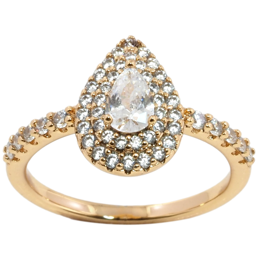 Кольцо Xuping Позолота 18K Капелька инкрустация цирконием фото №1