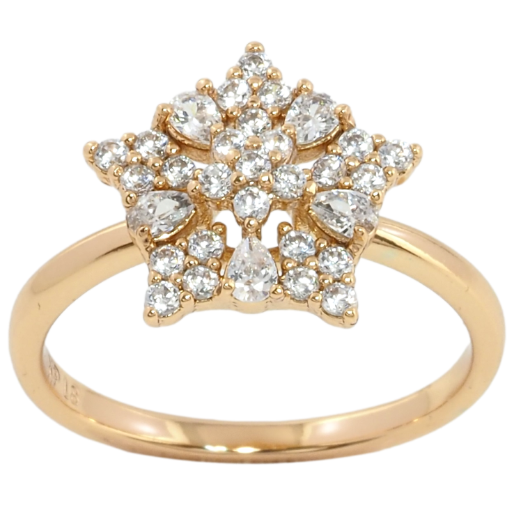 Кольцо Xuping Позолота 18K Кристальная звезда фото №3