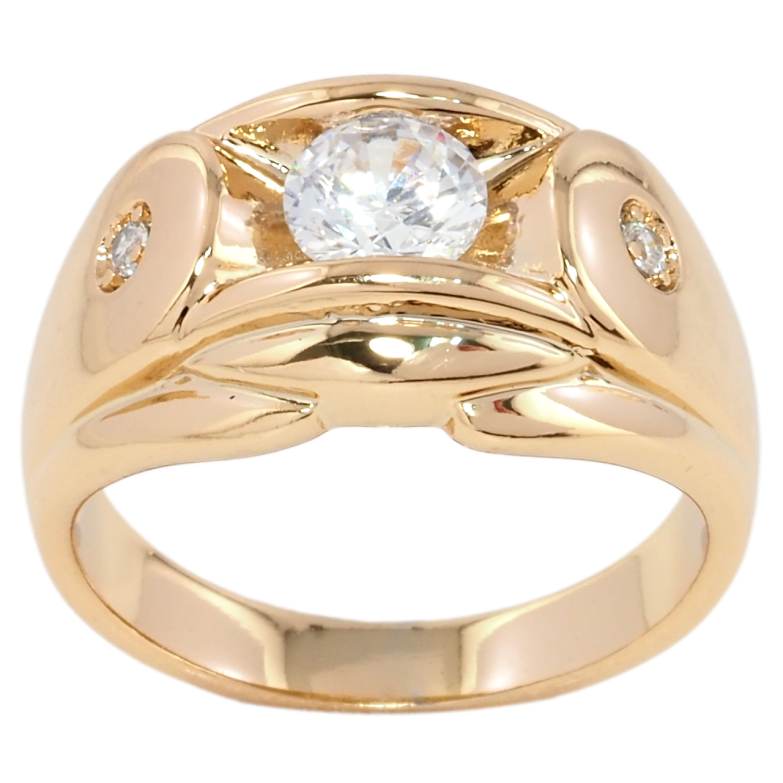 Перстень Xuping Позолота 18K Декоративний візерунок з фіанітом фото №11