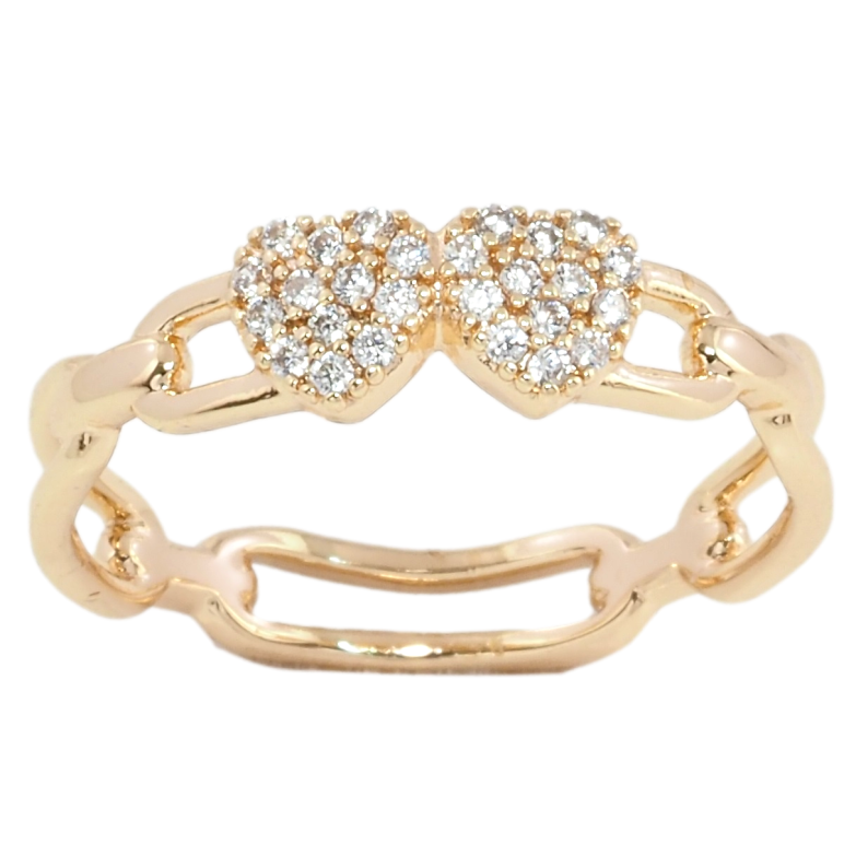 Каблучка Xuping M&L Колір 18К Сердечка з цирконієм фото №1