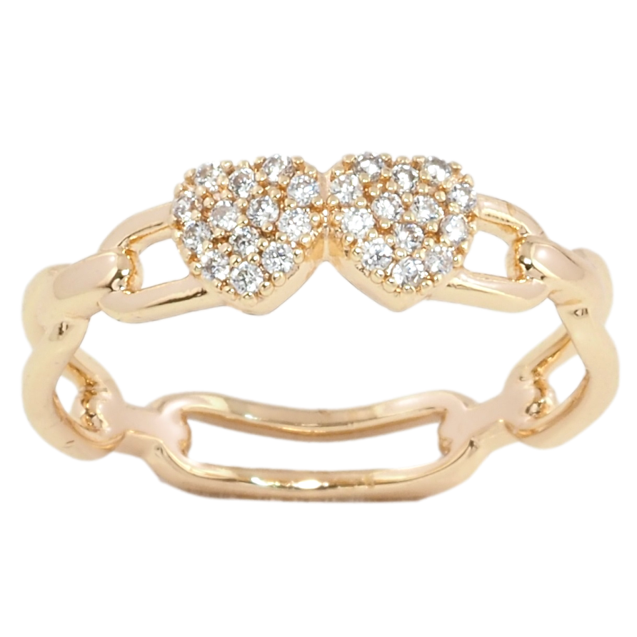 Каблучка Xuping M&L Колір 18К Сердечка з цирконієм фото №1