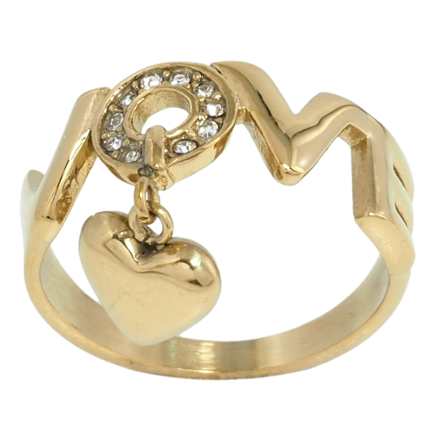 Кольцо Xuping TTM Stainless Steel Цвет 14К Love с подвеской сердечко фото №1