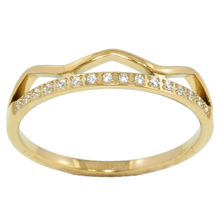 Кольцо Xuping TTM Stainless Steel Цвет 14К Дорожка циркония с волной фото №1