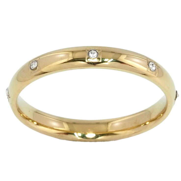 Кольцо Xuping TTM Stainless Steel Цвет 14К Вставки циркония, шир. 3мм фото №18