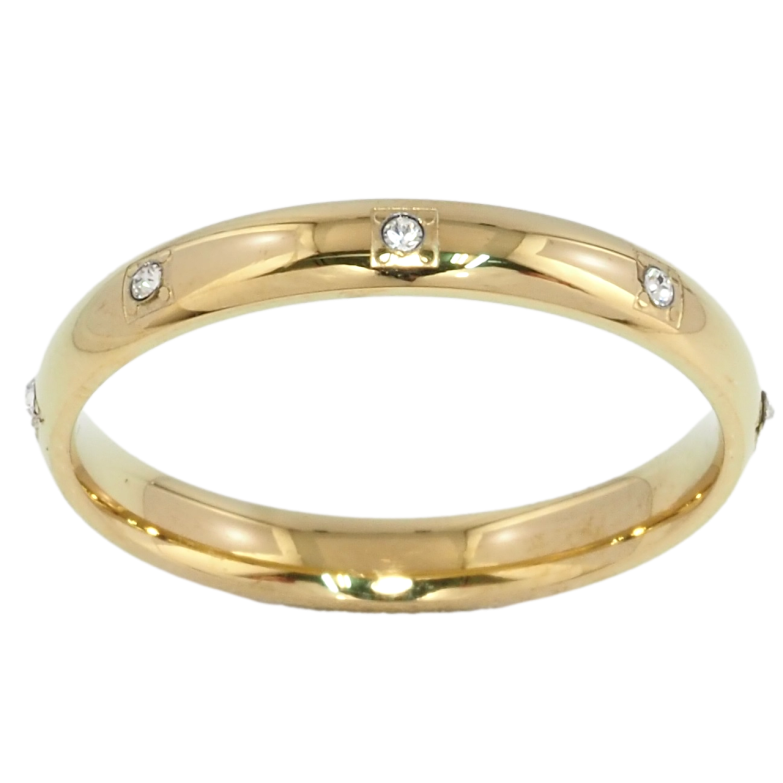 Кольцо Xuping TTM Stainless Steel Цвет 14К Вставки циркония, шир. 3мм фото №1