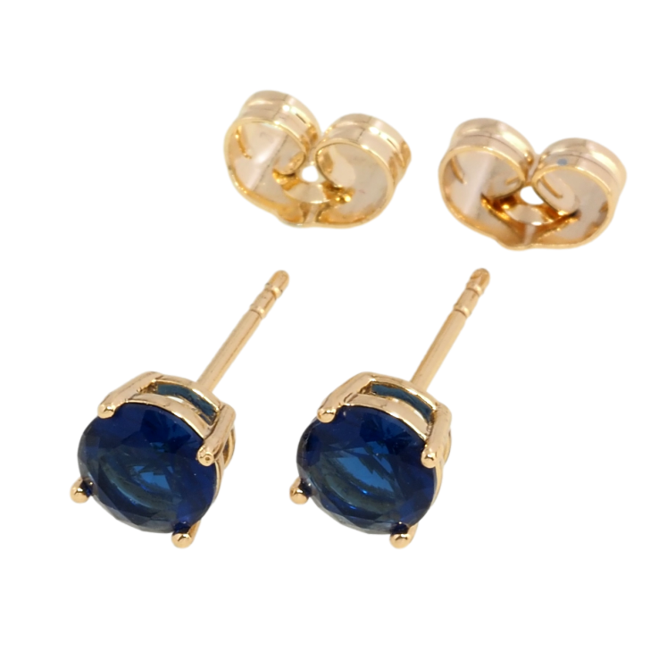 Серьги Xuping Позолота 18K пусеты Синие фианиты в 4-х крапановой оправе ø 6мм фото №8 Серьги Xuping Позолота 18K пусеты Синие фианиты в 4-х крапановой оправе ø 6мм фото №8