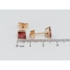 Серьги Xuping Позолота 18K пусеты Красные фианиты 6х6мм фото №2